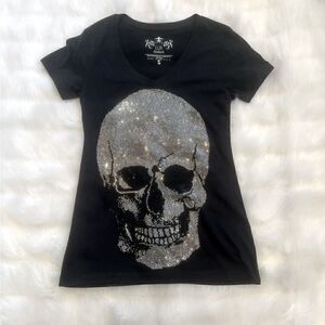 Lux Couture Bling Skull Tee (S)
